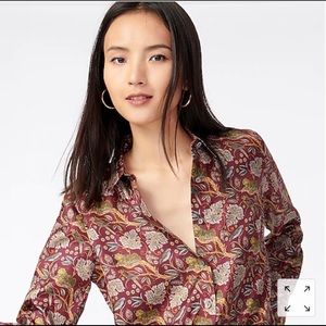 NWT J Crew 100% silk shirt Size 00